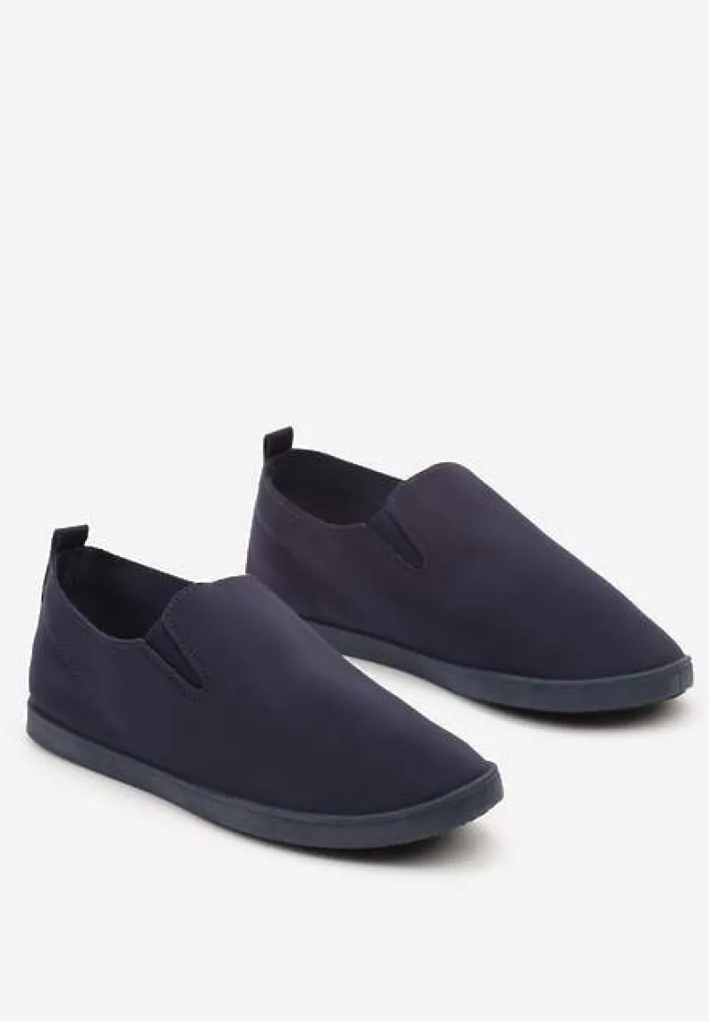 Granatowe Płaskie Tenisówki z Elastyczną Podeszwą Vimeris