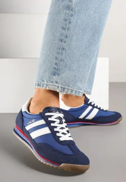 Granatowe Sneakersy Vico z Ozdobnymi Paskami Voinea