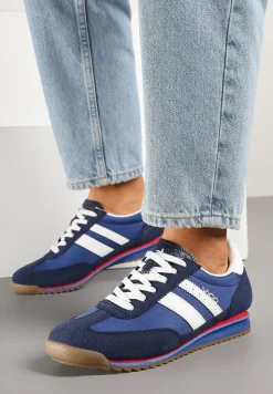 Granatowe Sneakersy Vico z Ozdobnymi Paskami Voinea