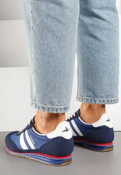 Granatowe Sneakersy Vico z Ozdobnymi Paskami Voinea