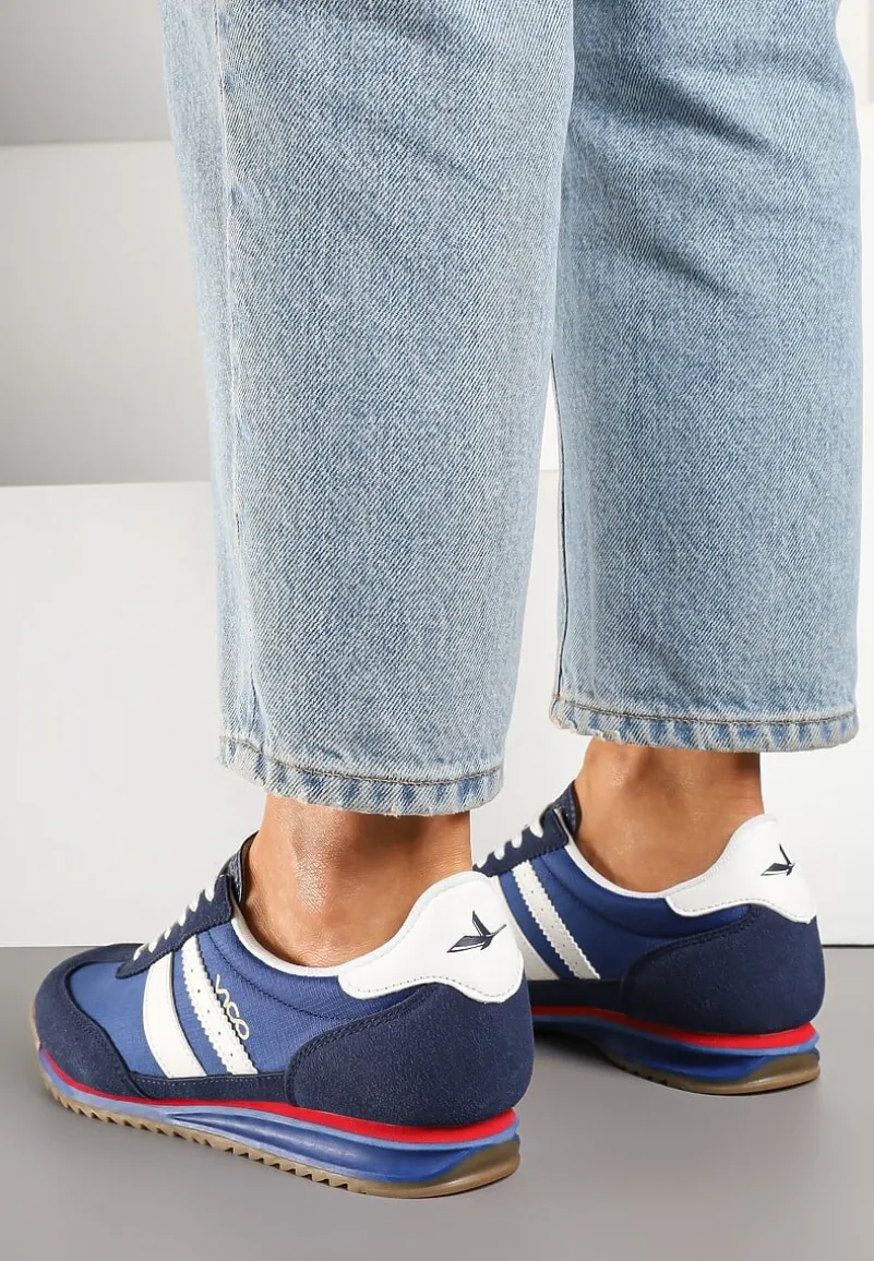 Granatowe Sneakersy Vico z Ozdobnymi Paskami Voinea