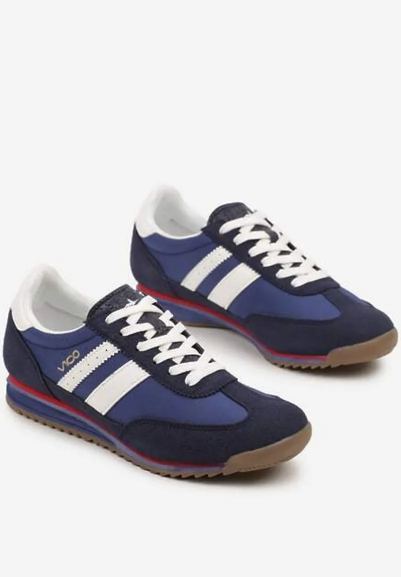 Granatowe Sneakersy Vico z Ozdobnymi Paskami Voinea