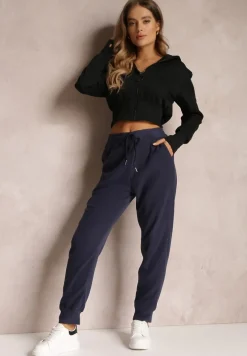 Granatowe Spodnie Dresowe Nophias