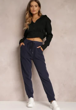 Granatowe Spodnie Dresowe Nophias