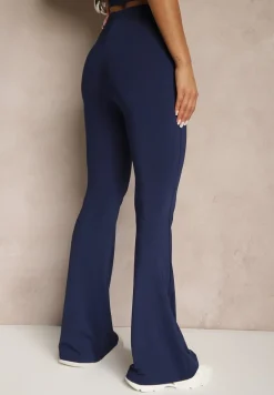 Granatowe Spodnie Dzwony Efralice