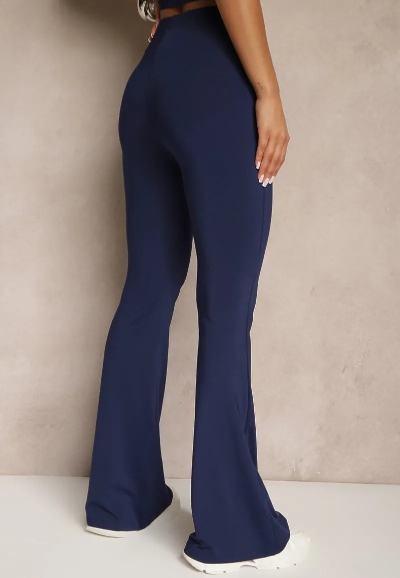 Granatowe Spodnie Dzwony Efralice