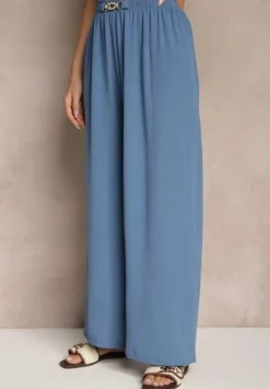 Granatowe Szerokie Spodnie Bailesa