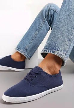 Granatowe Sznurowane Tenisówki Przed Kostkę Jennessa