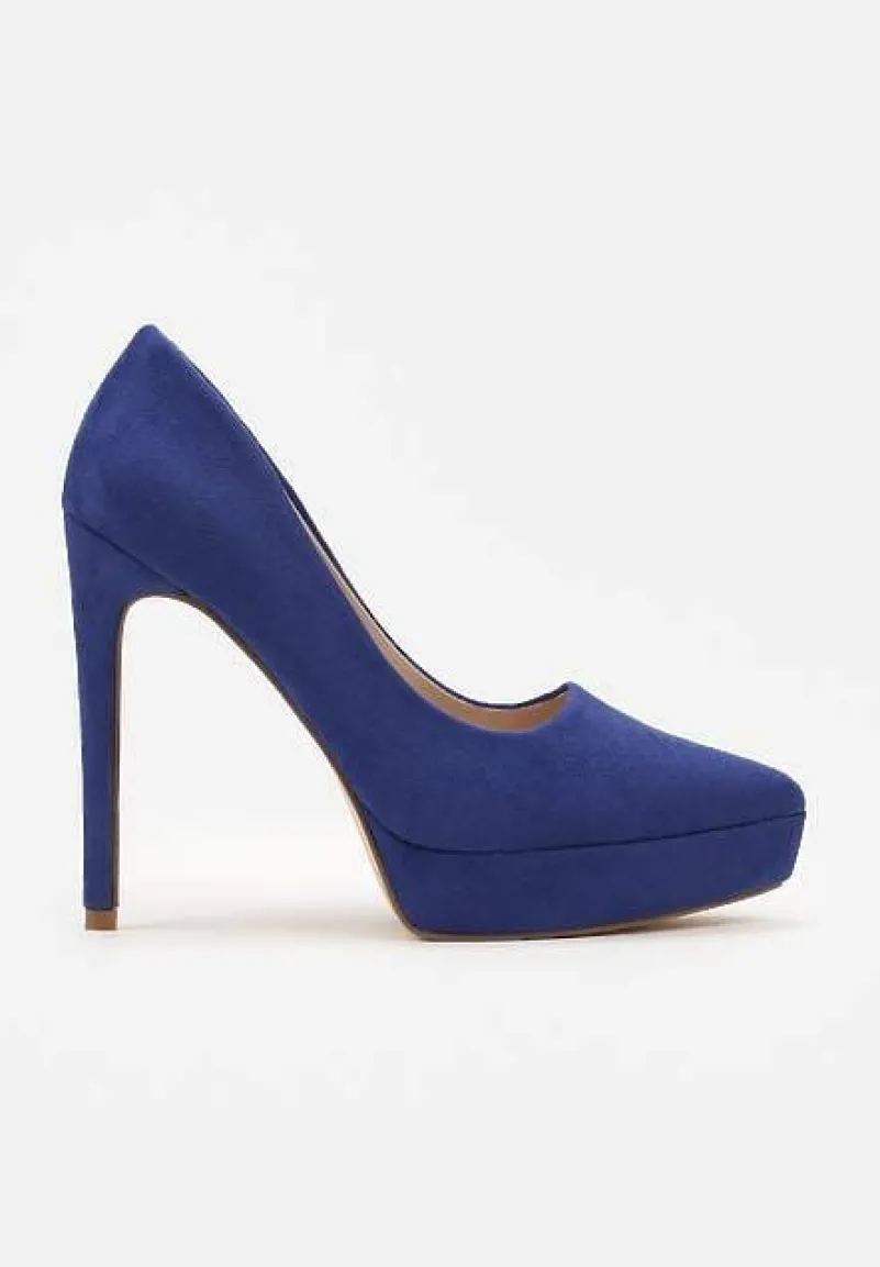 Granatowe Szpilki z Platformą w Klasycznym Stylu Navishia