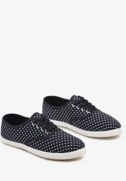 Granatowe Tenisówki przed Kostkę w Kropki Porenia