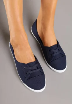 Granatowe Tenisówki Vices z Drobnym Sznurowaniem Telithia