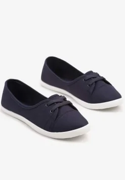 Granatowe Tenisówki Vices z Drobnym Sznurowaniem Telithia