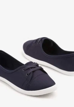 Granatowe Tenisówki Vices z Drobnym Sznurowaniem Telithia