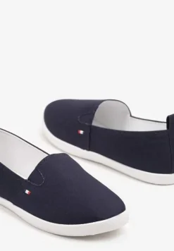 Granatowe Tenisówki Vices Basic z Materiałowymi Gumkami Aretela