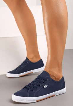 Granatowe Tenisówki Zdobione Przeszyciami Rhaerose