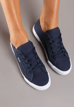 Granatowe Tenisówki Zdobione Przeszyciami Rhaerose