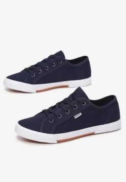 Granatowe Tenisówki Zdobione Przeszyciami Rhaerose