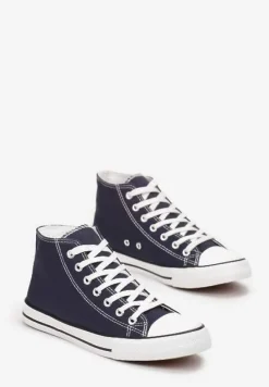 Granatowe Wiązane Trampki za Kostkę Avifala