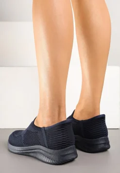 Granatowe Wsuwane Buty Sportowe Sneakersy z Siateczki Kolarietia