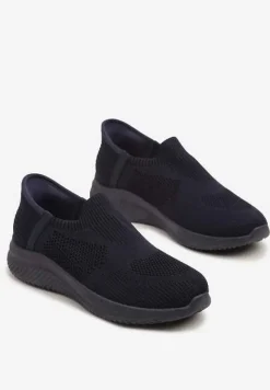 Granatowe Wsuwane Buty Sportowe Sneakersy z Siateczki Kolarietia