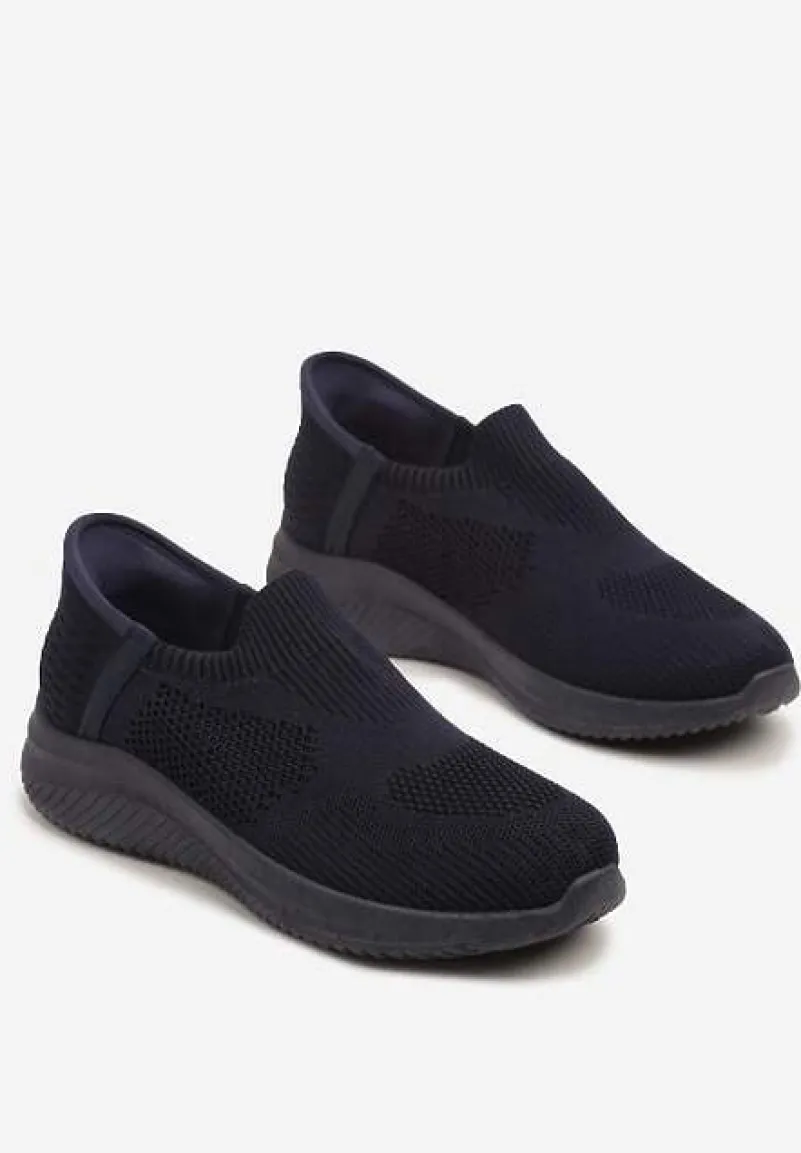 Granatowe Wsuwane Buty Sportowe Sneakersy z Siateczki Kolarietia