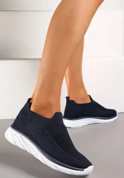 Granatowe Wsuwane Buty Sportowe z Elastyczną Cholewką Ifrana