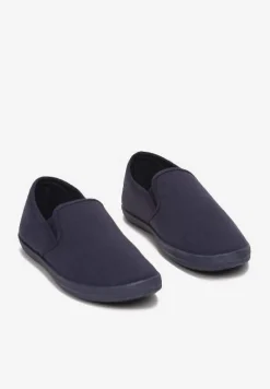 Granatowe Wsuwane Tenisówki Materiałowe Jaylisa