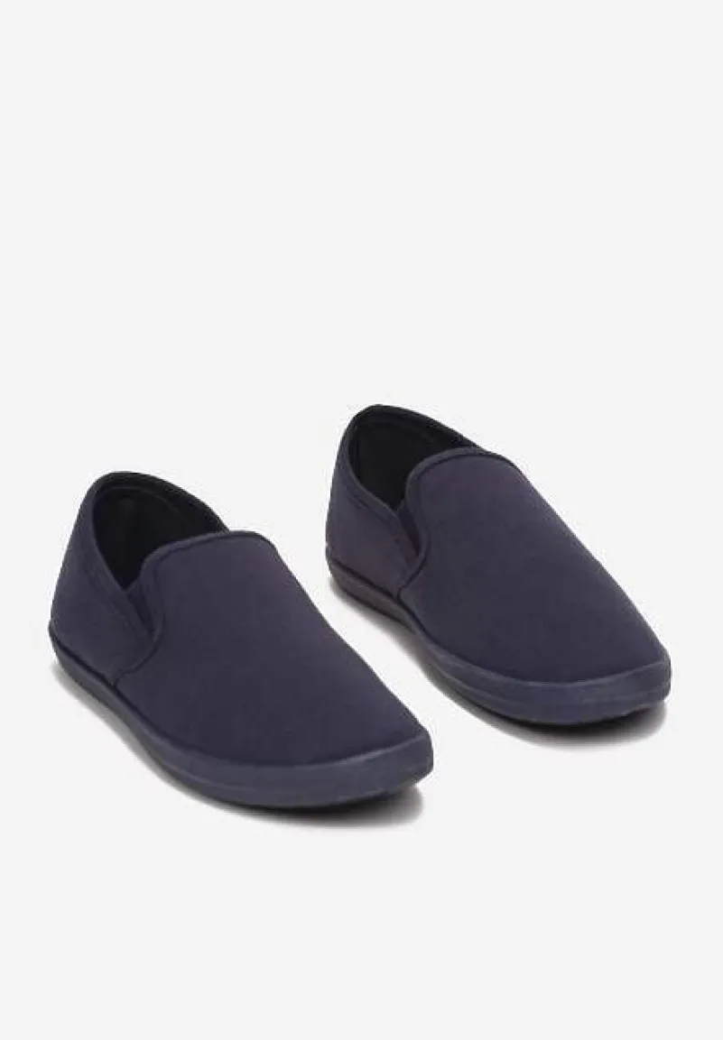 Granatowe Wsuwane Tenisówki Materiałowe Jaylisa