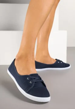 Granatowe Wsuwane Tenisówki z Krótką Cholewką Axenda