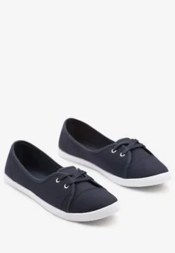 Granatowe Wsuwane Tenisówki z Krótką Cholewką Axenda