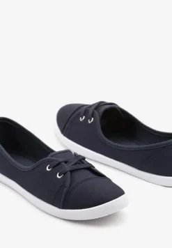 Granatowe Wsuwane Tenisówki z Krótką Cholewką Axenda