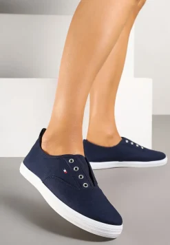 Granatowe Wsuwane Tenisówki w Casualowym Stylu Sepessa