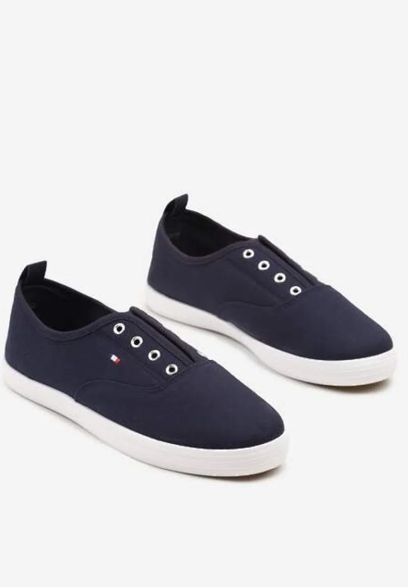 Granatowe Wsuwane Tenisówki w Casualowym Stylu Sepessa