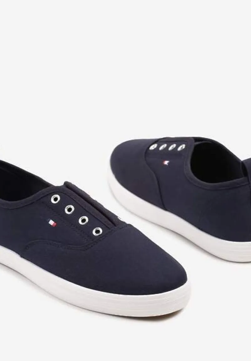 Granatowe Wsuwane Tenisówki w Casualowym Stylu Sepessa