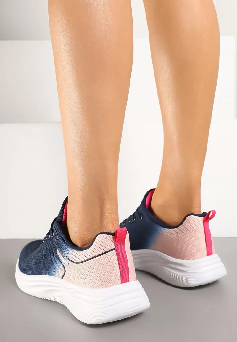 Granatowo-Różowe Buty Sportowe z Efektem Ombre na Podeszwie z Pianki Elanielia