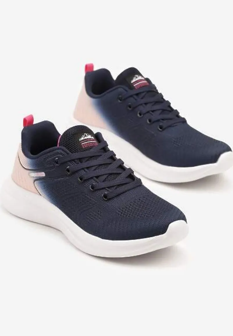 Granatowo-Różowe Buty Sportowe z Efektem Ombre na Podeszwie z Pianki Elanielia
