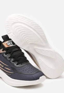 Granatowo-Różowe Casualowe Buty Sportowe Sneakersy na Tłoczonej Płaskiej Podeszwie Moavette