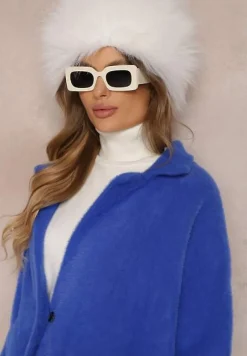 Granatowy Płaszcz z Bawełną Oversize Brumisia