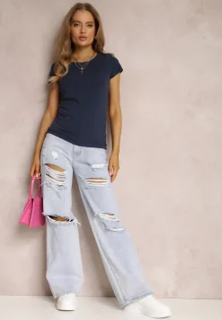 Granatowy T-shirt Ariema