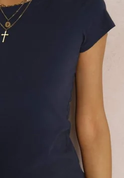 Granatowy T-shirt Ariema