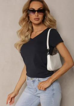 Granatowy T-shirt Mirasura