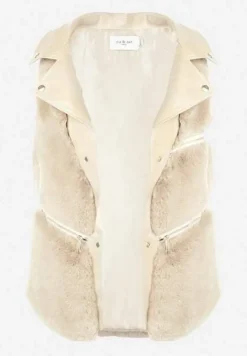 Jasnobeżowa Kamizelka Futrzana Hinlosh