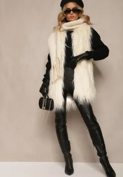 Jasnobeżowa Kamizelka Futrzana Bessemer