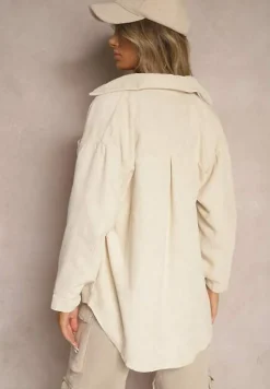 Jasnobeżowa Klasyczna Koszula Sztruksowa Nevettis