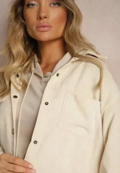 Jasnobeżowa Klasyczna Koszula Sztruksowa Nevettis