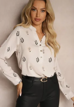 Jasnobeżowa Koszula z Drobnym Wzorem Paisley Irithe