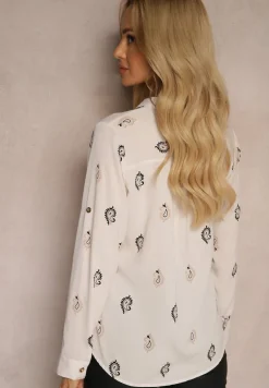 Jasnobeżowa Koszula z Drobnym Wzorem Paisley Irithe