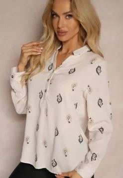 Jasnobeżowa Koszula z Drobnym Wzorem Paisley Irithe