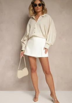 Jasnobeżowa Koszula z Wiskozą w Stylu Nietoperza Sonarielia