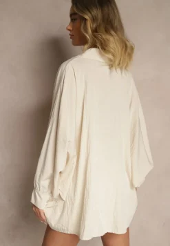 Jasnobeżowa Koszula z Wiskozą w Stylu Nietoperza Sonarielia